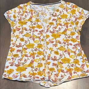 Pilcro V Neck Floral Tee